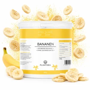 Gefriergetrocknete Bananenscheiben I 400g I 100% Frucht I Ohne Zuckerzusatz I Vegan & Glutenfrei I Knuspriger Snack & Topping I Freeze-dried banana slices I Gefriergetrocknete Bananen | PlantDEA